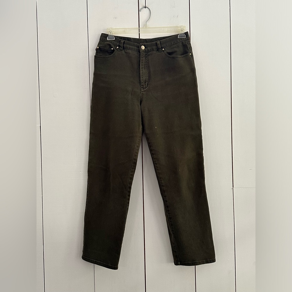 Vintage Ralph Lauren Y2K High Waist Jeans Sz 10-12 Waist 31 Olive Green